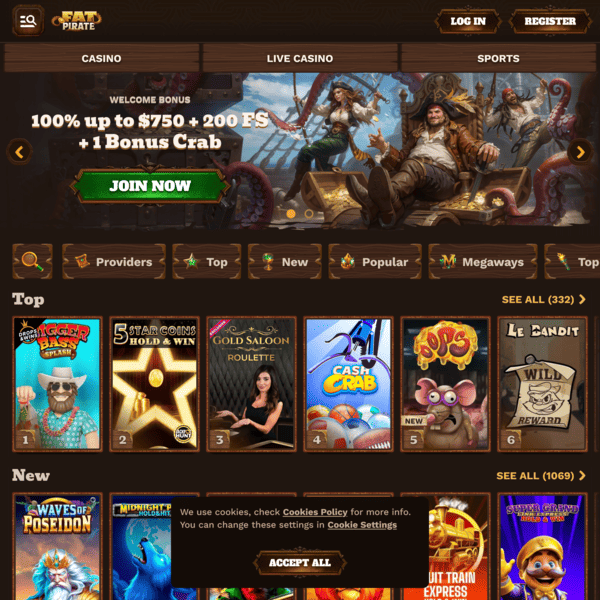 Fat Pirate Casino Main Banner Fat Pirate Casino Main Banner