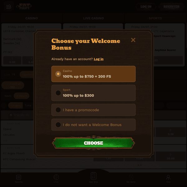 Fat Pirate Casino Payment Methods